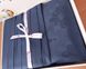 Комплект постельного белья европейский сатин жаккард индиго, Темно-синий, Европейский, 2х70х70