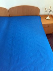 Комплект постельного белья европейский сатин голубой, Голубой, Европейский, 2х70х70