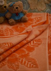 Простынь махровая 150х200 жаккардовая Хризантема, Оранжевый, 150х200