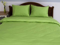 Комплект постільної білизни сатин двоспальний Салатовий, Зелений, Двоспальний, 2х70х70
