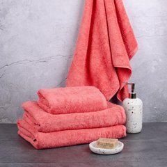 Полотенце махровое 50х90 Рис эффект кораловый, Розовый, 50х90
