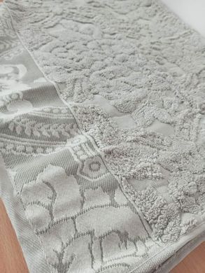 Набір махрових рушників 50х90, 70х140 жакард Pupilla Квіти, Сірий, 50х90, 70х140