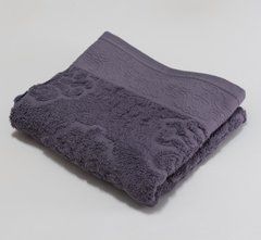 Полотенце махровое 50х90 жаккардовое серое, Серый, 50х90