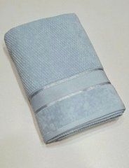 Полотенце махровое 50х90 жаккард велюровые Соты, Голубой, 50х90