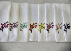 Вафельний рушник 45х70 білий з вишивкою Квіти, Білий, 45х70