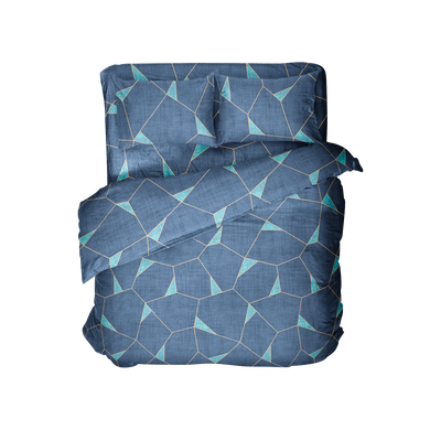 Комплект постельного белья бязь евро Геометрия, Синий, Европейский, 2х70х70
