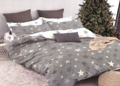 Комплект постільної білизни полуторний бязь GOLD LUX Зірки, Сірий, Полуторний, 2х70х70