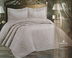 Покривало жакардове Aurolis 240х260, наволочки 60х80 Деко, Бежевий, 240х260, 2х60х80