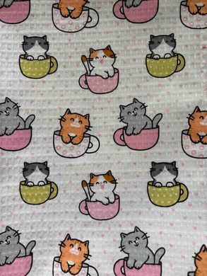 Вафельний рушник 45х60 Котики, Асорті, 45х60