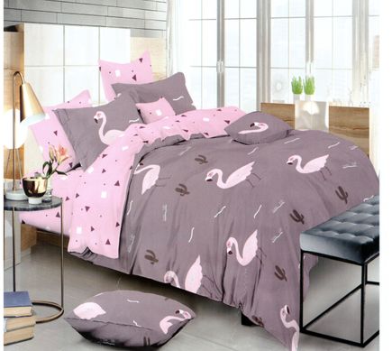 Комплект постельного белья двуспальный бязь GOLD LUX Фламинго розовый, Двуспальный, 2х70х70