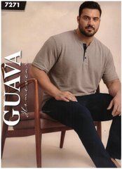 Пижама мужская GUAVA футболка и брюки р. 4XL, Бежевый, 4XL