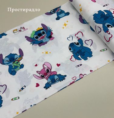 Комплект постільної білизни ранфорс полуторний Стіч, Рожевий, Полуторний, 2х70х70