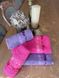 Рушник махровий 50х90 гладкофарбований жакард бордюр Квіткова галявина фіолетовий, Фіолетовий, 50х90