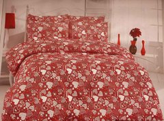 Комплект постельного белья бязь европейский Сердечки (наволочки 50х70), Красный, Европейский, 2х50х70