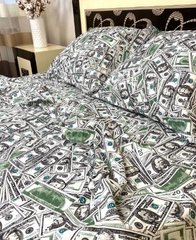 Комплект постельного белья бязь GOLD LUX двуспальный Долар, Зелёный, Двуспальный, 2х70х70