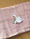 Полотенце махровое 30х50 гладкокрашеное бордюр Лебеди розовое, Розовый, 30х50