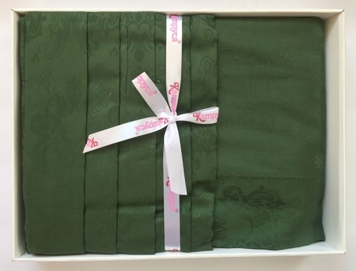Комплект постельного белья сатин жаккард европейский изумруд, Зелёный, Европейский, 2х70х70