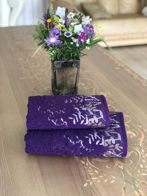 Набор полотенец махровых жаккардовых Лесная сказка фиолетовый