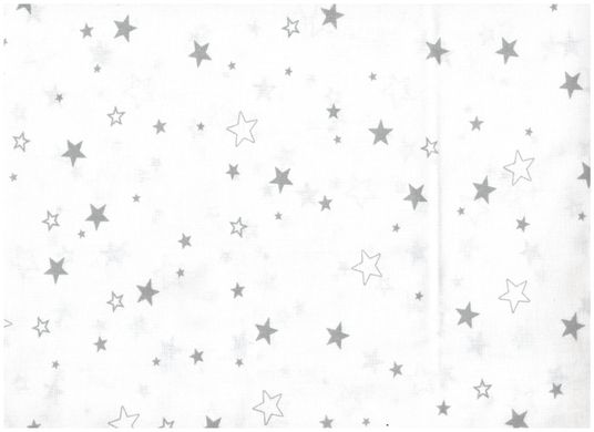 Простынь полуторная Звезды серые, Белый, 150х215