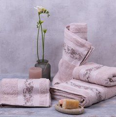 Рушник махровий 50х90 гладкофарбований Ренесанс рожевий, Рожевий, 50х90