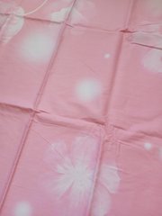 Простынь полуторная сатин Цветы, Розовый, 143х215