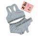 Комплект Victoria's Secret женский топ+шорты+стринги р. L серый, Серый, L