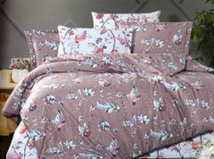 Комплект постельного белья двуспальный ранфорс Цветы, Двуспальный, 2х70х70