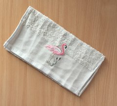 Полотенце махровое 30х50 гладкокрашеное бордюр Фламинго бежевое, Бежевый, 30х50