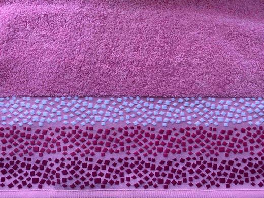 Рушник махровий 50х90 гладкофарбований Мозаїка рожевий, Рожевий, 50х90