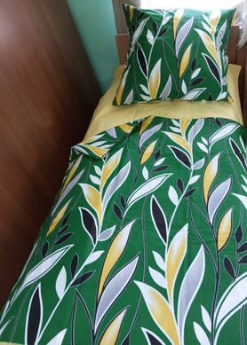 Комплект постельного белья двуспальный ранфорс Лес, Зелёный, Двуспальный, 2х70х70