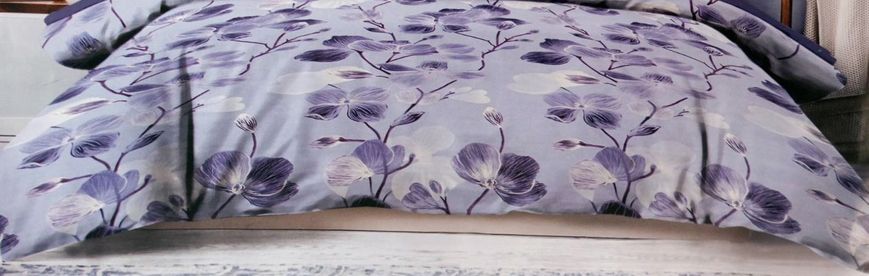 Постирадло двоспальне бязь Gold Lux Фіолетові квіти, Фіолетовий, 180х215