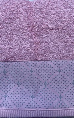 Набор полотенец махровых 50х90, 70х140 Ромбы розовые, Нежно розовый
