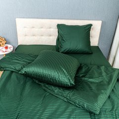 Комплект постільної білизни сатин страйп сімейний зелений, Сімейний, 2х70х70