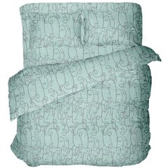 Комплект постельного белья полуторный бязь Лицо (2 наволочки 50х70), Зелёный, Полуторный, 2х50х70