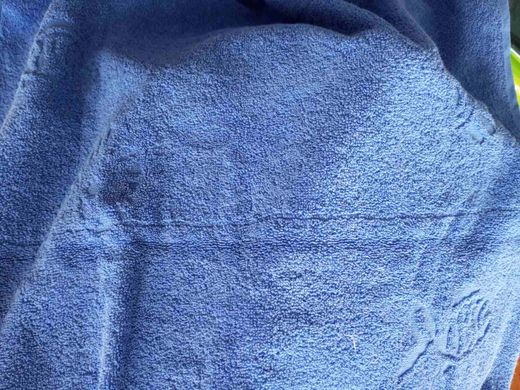 Рушник махровий 70х140 жакардовий гладкофарбований Рибки, Блакитний, 70х140