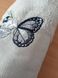 Рушник махровий 70х140 гладкофарбований бордюр Метелик на квітці сірий, Сірий, 70х140