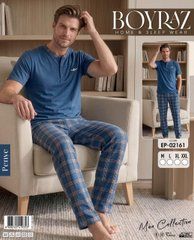 Пижама мужская (футболка и брюки) Boyraz р. L, Синий, L