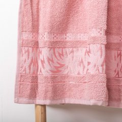 Полотенце махровое 70х140 гладкокрашеное бордюр Молнии розовое, Розовый, 70х140