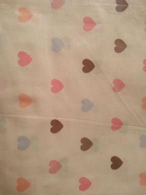 Комплект постільної білизни бязь дитяче ліжечко Сердечки кольорові, 110х150