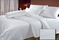 Комплект постельного белья сатин страйп полуторный белый, Белый, Полуторный, 2х70х70