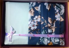 Комплект постельного белья сатин набивной двуспальный Цветы, Двуспальный, 2х70х70