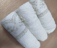 Комплект полотенец махрових 30х40 Кружево ( 3 полотенца), Ассорти, 30х40