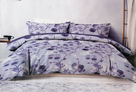 Комплект постельного белья бязь GOLD LUX двуспальный Фиолетовые цветы, Сиреневый, Двуспальный, 2х70х70