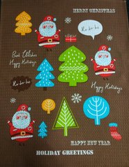 Вафельное новогоднее полотенце 45х60 Счастливого Рождества , Коричневый, 45х60