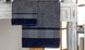 Полотенце махровое 70х140 жаккардовое пестротканное Шахматы сине-серые, Синий, 70х140