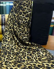 Комплект постільної білизни сатин двоспальний Леопард, Чорний, Двоспальний, 2х70х70