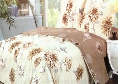 Комплект постельного белья полуторный бязьGOLD LUX Жоржини, Бежевый, Полуторный, 2х70х70