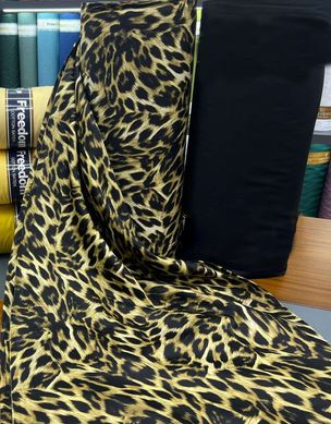Комплект постільної білизни сатин двоспальний Леопард, Чорний, Двоспальний, 2х70х70