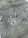 Полотенце махровое 50х90 гладкокрашенный жаккард бордюр Орнамент цветы, Серый, 50х90