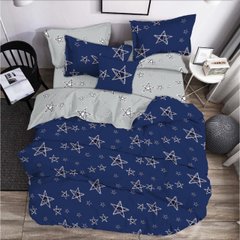Комплект постельного белья бязьGOLD LUX полуторный Звезды, Синий, Полуторный, 2х70х70